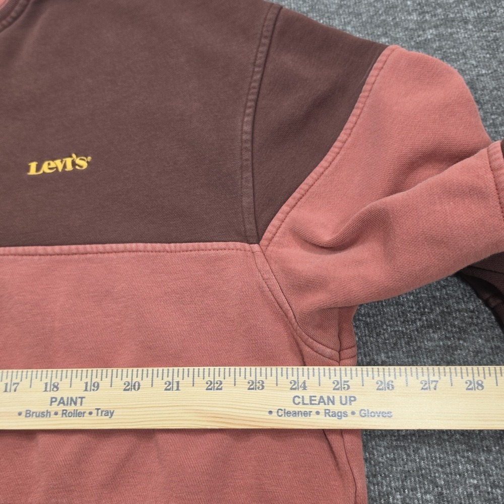Levi's Sweatshirt Adult Size XL Brwn/Red Colorblock CrewNeck Relaxed Embroidered - Picture 4 of 9